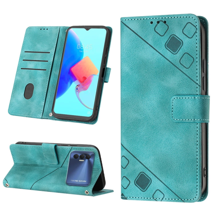 For Tecno Spark 8P Skin-feel Embossed Leather Phone Case