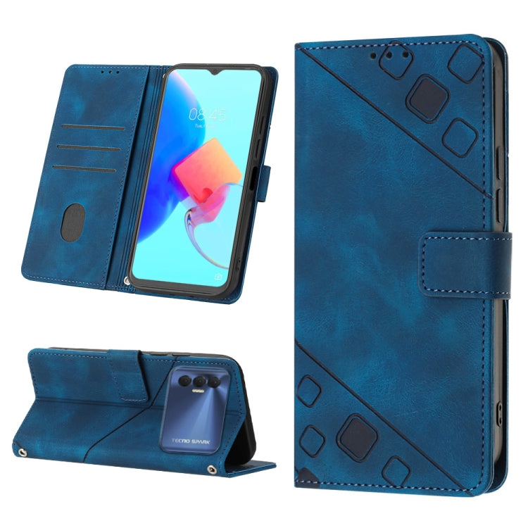 For Tecno Spark 8P Skin-feel Embossed Leather Phone Case