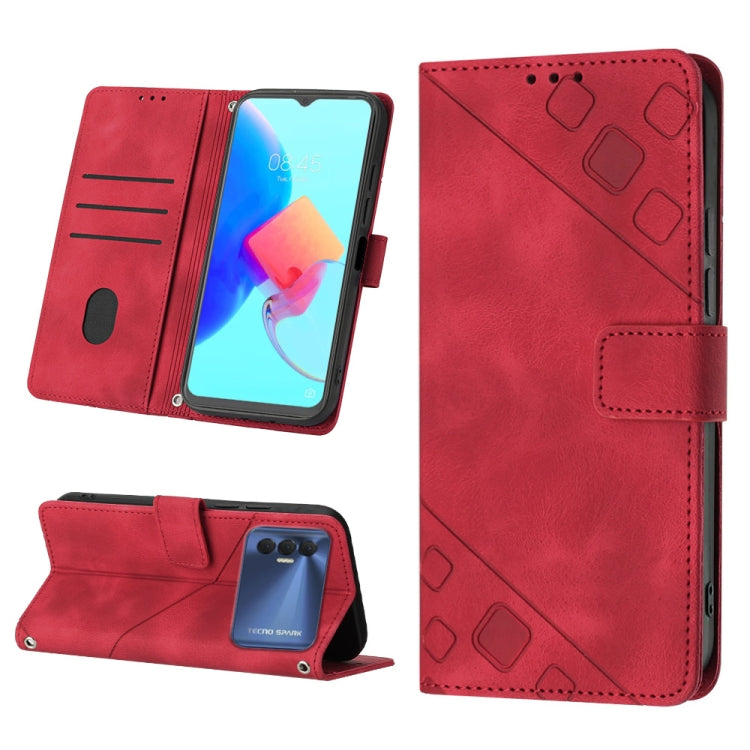 For Tecno Spark 8P Skin-feel Embossed Leather Phone Case