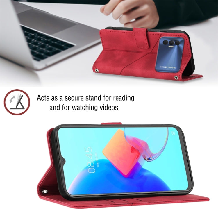 For Tecno Spark 8P Skin-feel Embossed Leather Phone Case