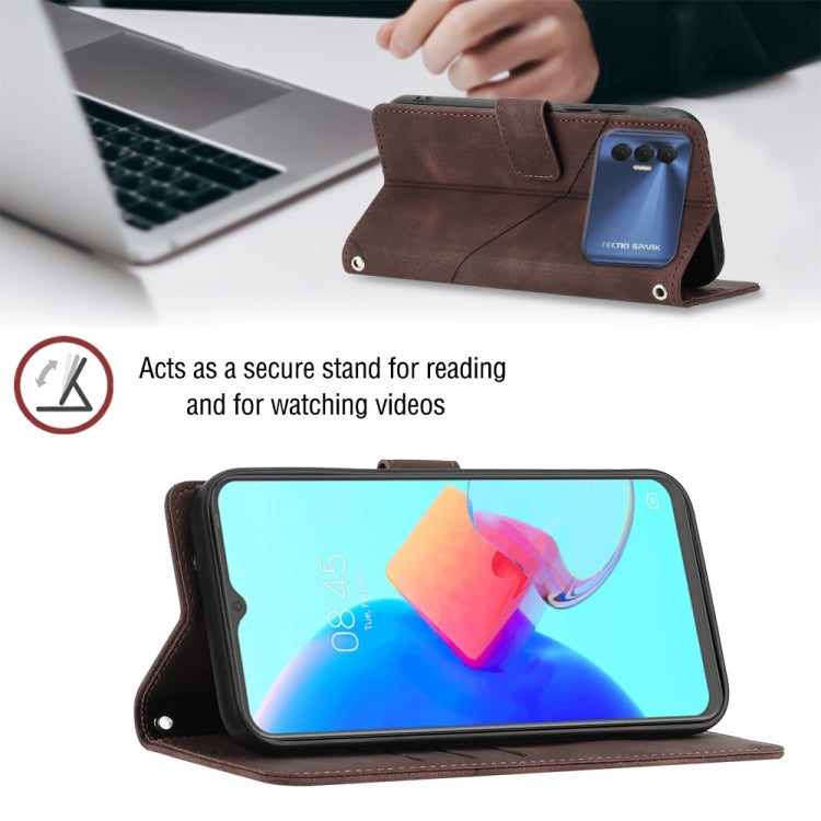 For Tecno Spark 8P Skin-feel Embossed Leather Phone Case