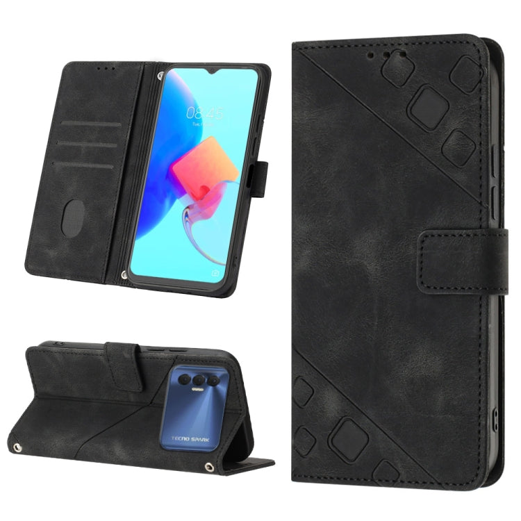 For Tecno Spark 8P Skin-feel Embossed Leather Phone Case