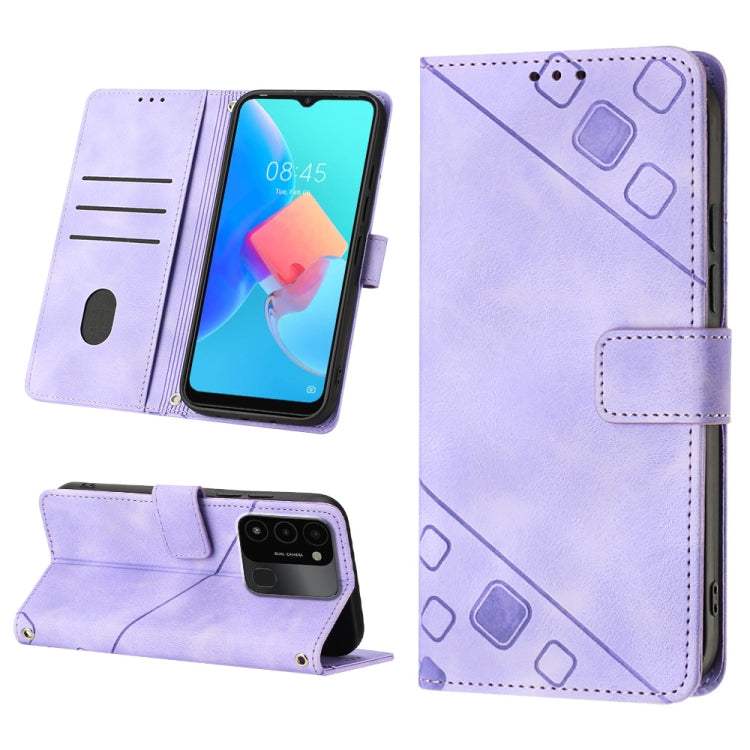 For Tecno Spark Go 2022 Skin-feel Embossed Leather Phone Case