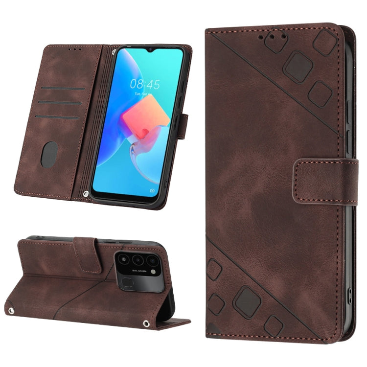 For Tecno Spark Go 2022 Skin-feel Embossed Leather Phone Case