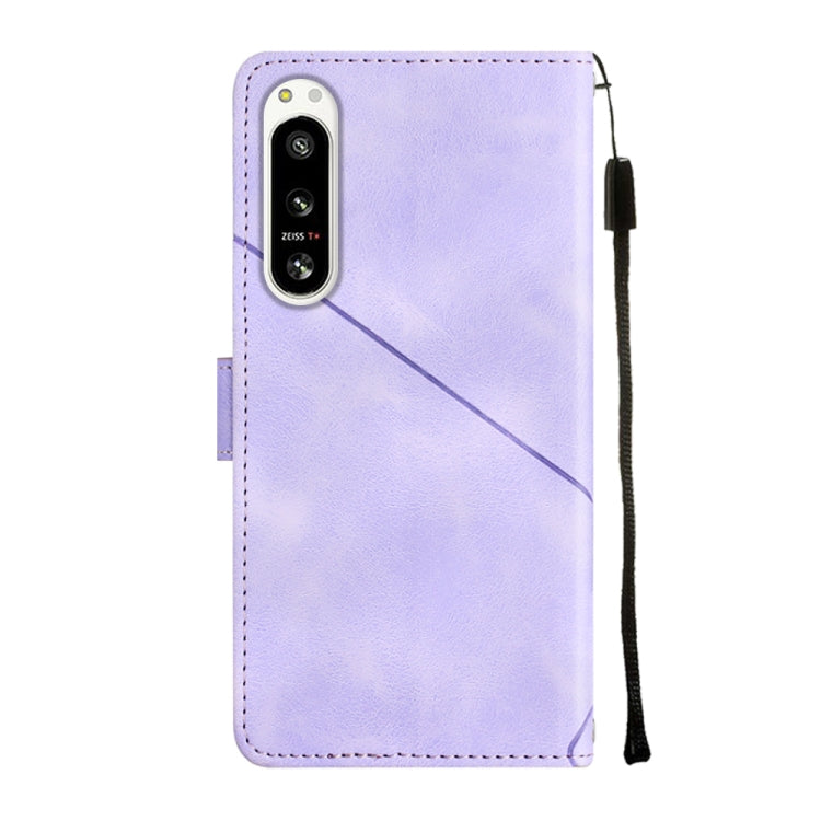 For Sony Xperia 5 IV Skin-feel Embossed Leather Phone Case