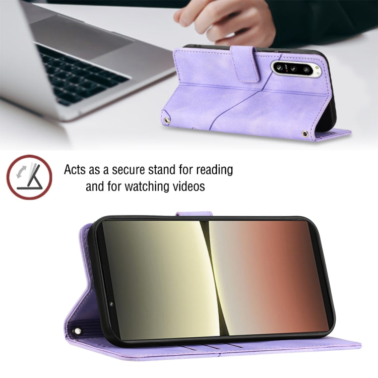 For Sony Xperia 5 IV Skin-feel Embossed Leather Phone Case