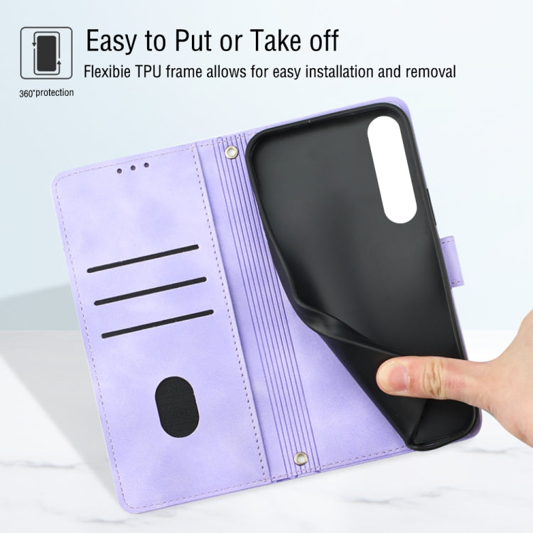 For Sony Xperia 5 IV Skin-feel Embossed Leather Phone Case