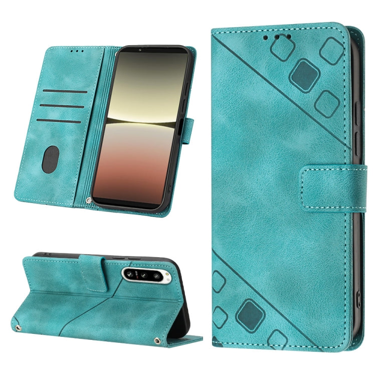 For Sony Xperia 5 IV Skin-feel Embossed Leather Phone Case