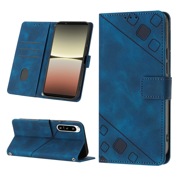 For Sony Xperia 5 IV Skin-feel Embossed Leather Phone Case