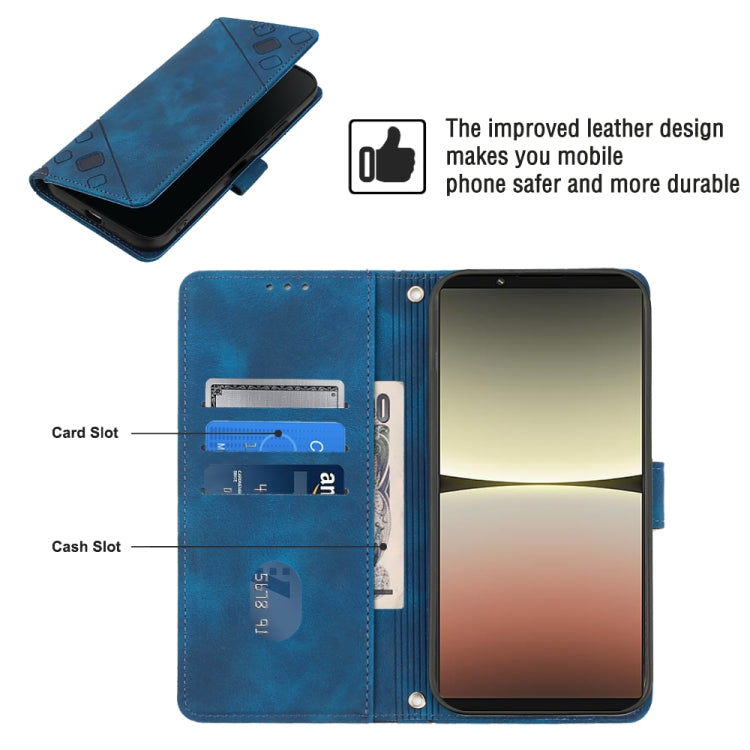 For Sony Xperia 5 IV Skin-feel Embossed Leather Phone Case