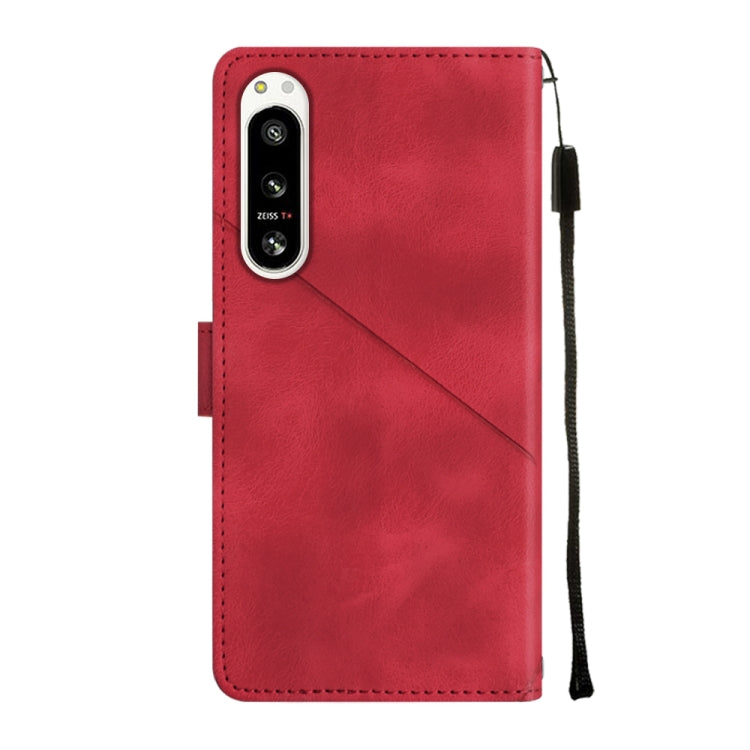For Sony Xperia 5 IV Skin-feel Embossed Leather Phone Case