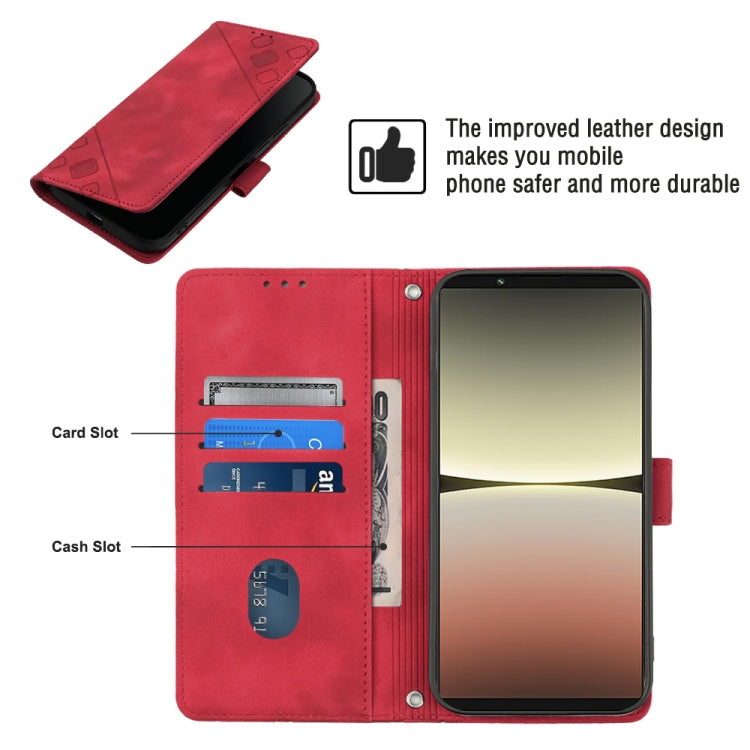 For Sony Xperia 5 IV Skin-feel Embossed Leather Phone Case