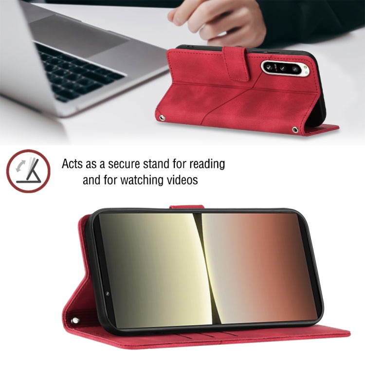 For Sony Xperia 5 IV Skin-feel Embossed Leather Phone Case