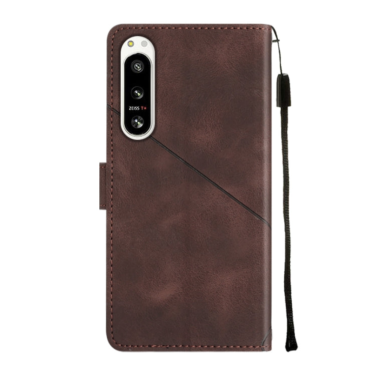 For Sony Xperia 5 IV Skin-feel Embossed Leather Phone Case