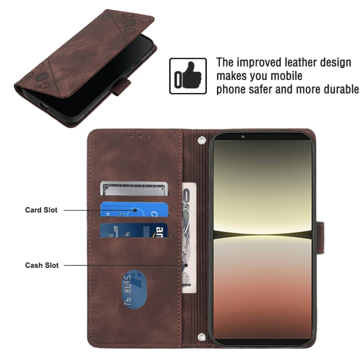 For Sony Xperia 5 IV Skin-feel Embossed Leather Phone Case