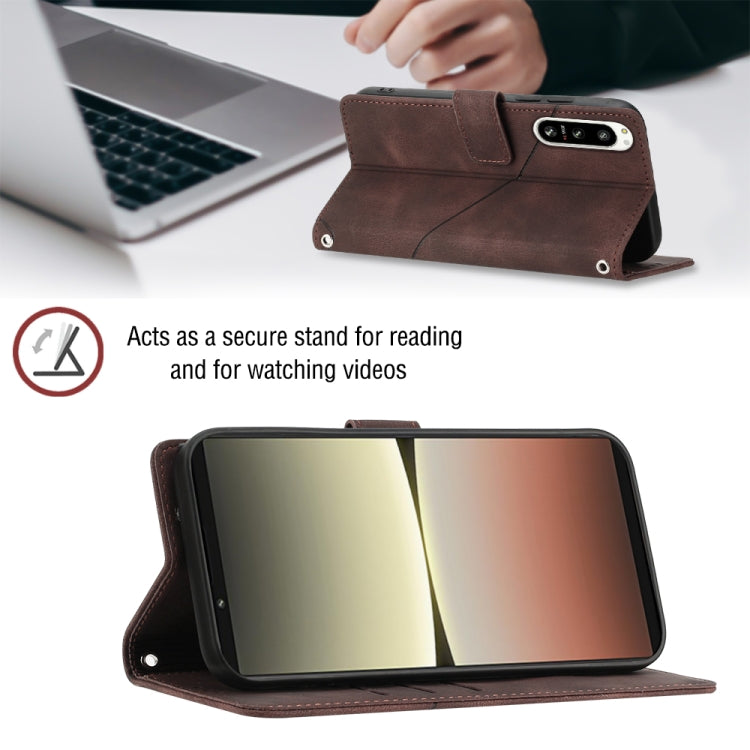 For Sony Xperia 5 IV Skin-feel Embossed Leather Phone Case
