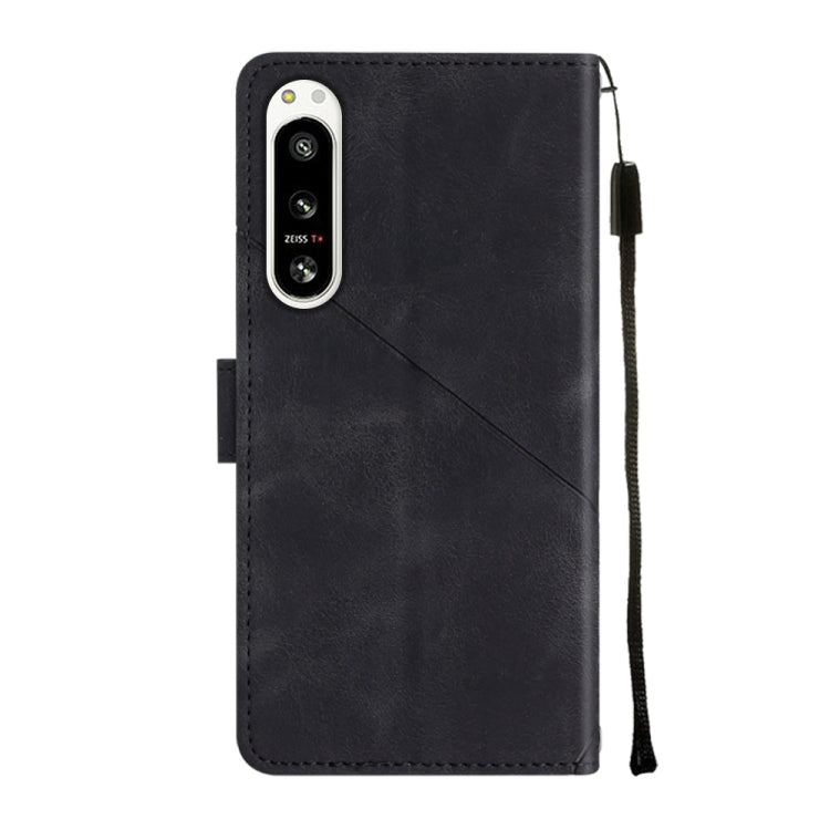 For Sony Xperia 5 IV Skin-feel Embossed Leather Phone Case