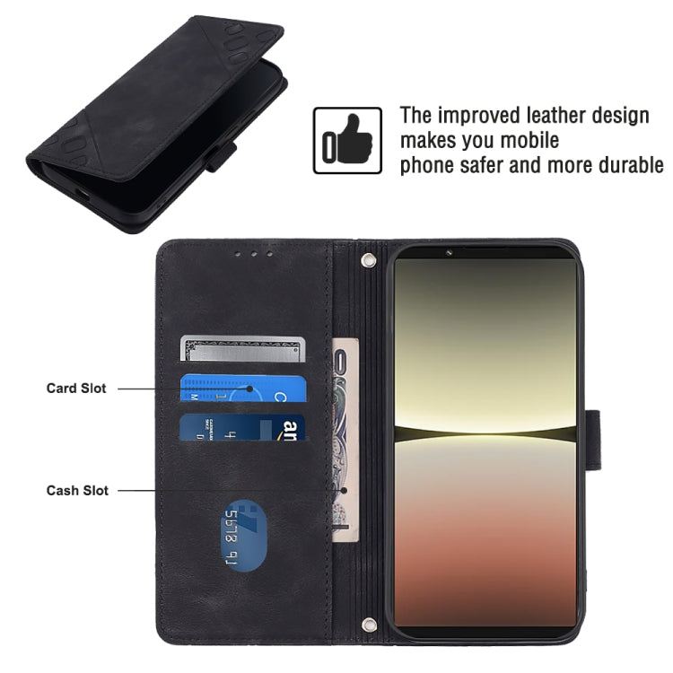 For Sony Xperia 5 IV Skin-feel Embossed Leather Phone Case