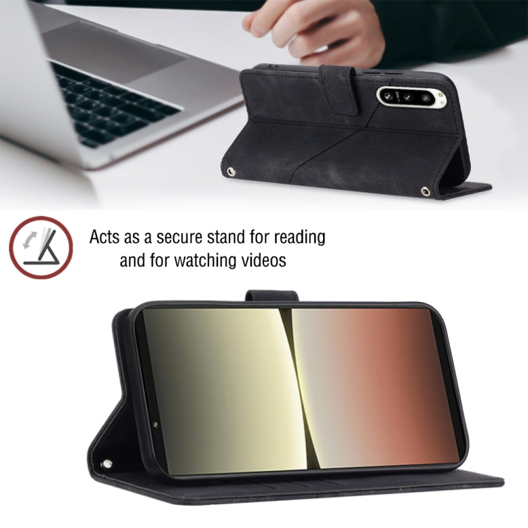 For Sony Xperia 5 IV Skin-feel Embossed Leather Phone Case