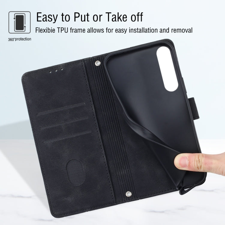 For Sony Xperia 5 IV Skin-feel Embossed Leather Phone Case