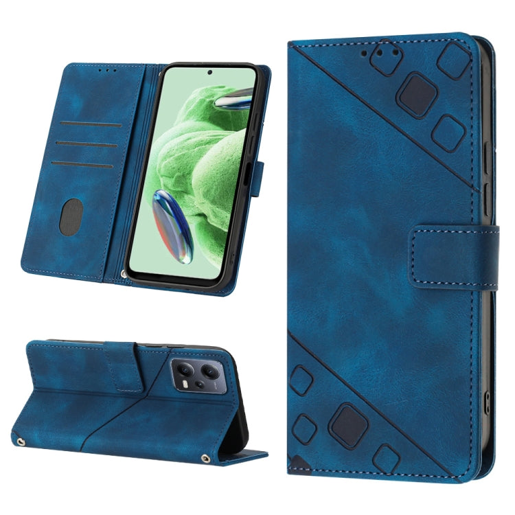 For Xiaomi Redmi Note 12 Global Skin-feel Embossed Leather Phone Case