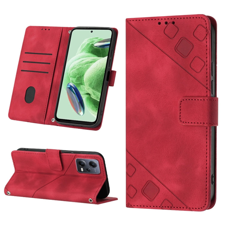For Xiaomi Redmi Note 12 Global Skin-feel Embossed Leather Phone Case
