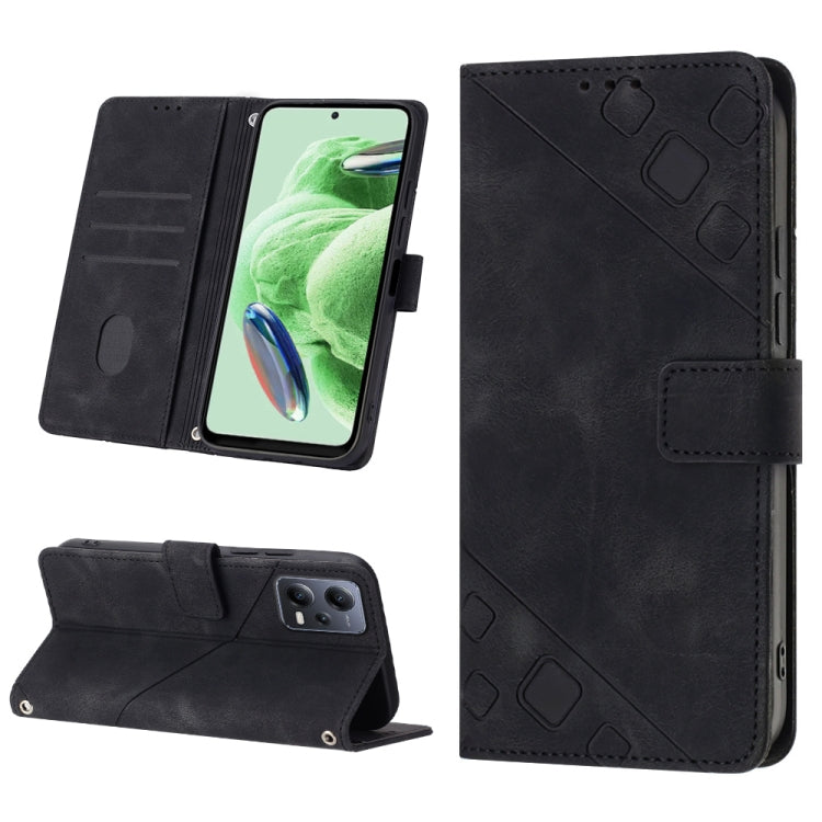 For Xiaomi Redmi Note 12 Global Skin-feel Embossed Leather Phone Case