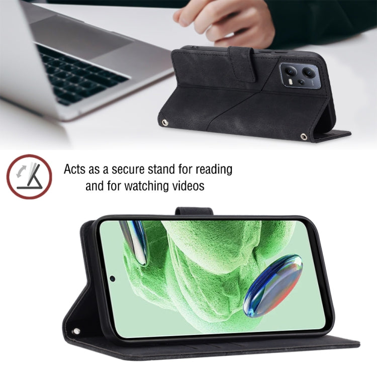 For Xiaomi Redmi Note 12 Global Skin-feel Embossed Leather Phone Case