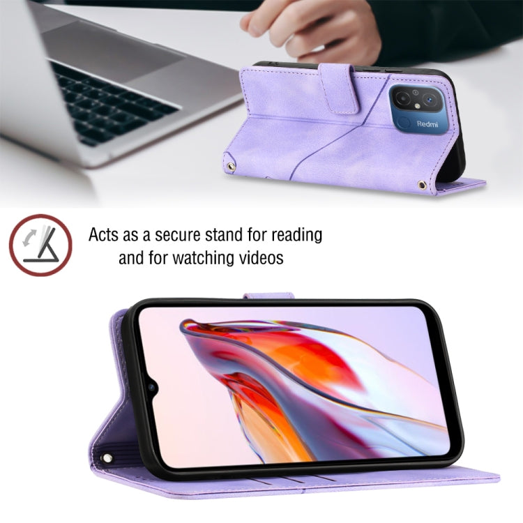 For Xiaomi Redmi 12C / 11A 4G Skin-feel Embossed Leather Phone Case
