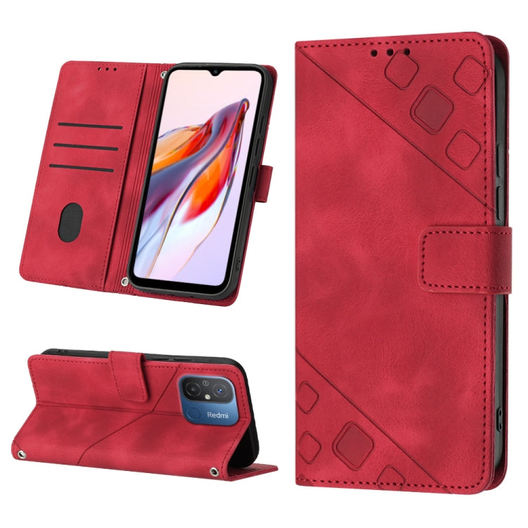 For Xiaomi Redmi 12C / 11A 4G Skin-feel Embossed Leather Phone Case