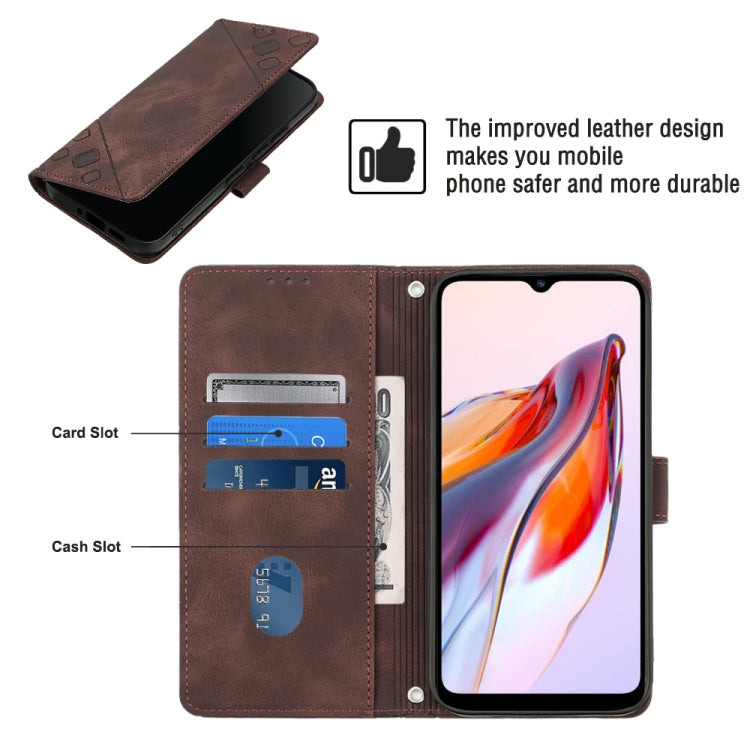 For Xiaomi Redmi 12C / 11A 4G Skin-feel Embossed Leather Phone Case