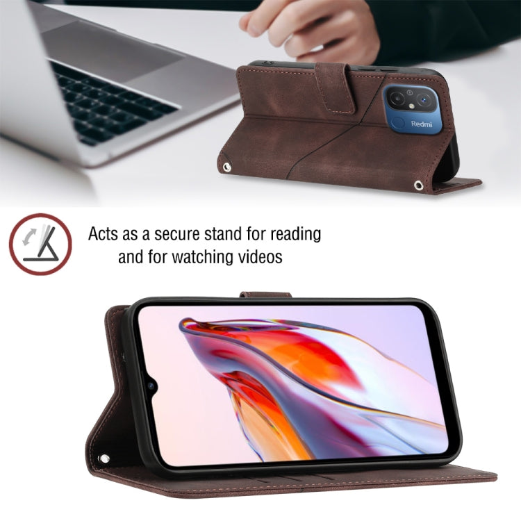 For Xiaomi Redmi 12C / 11A 4G Skin-feel Embossed Leather Phone Case