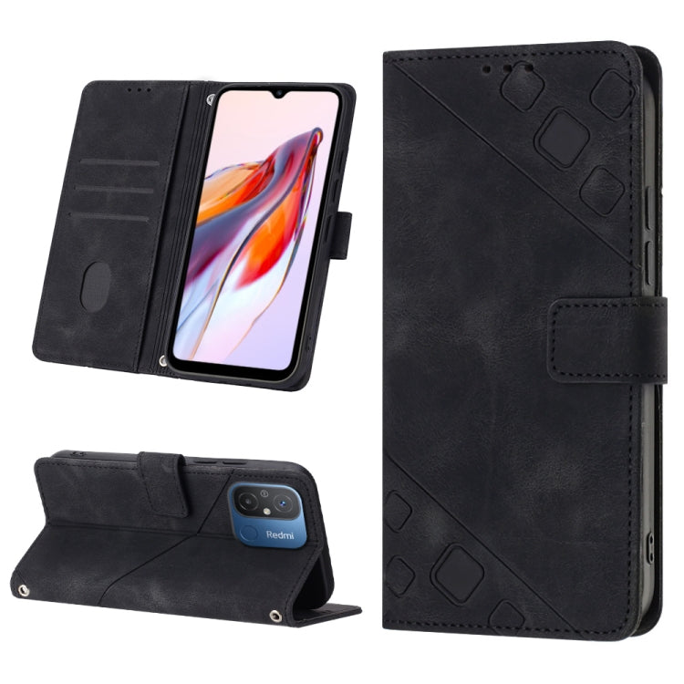 For Xiaomi Redmi 12C / 11A 4G Skin-feel Embossed Leather Phone Case