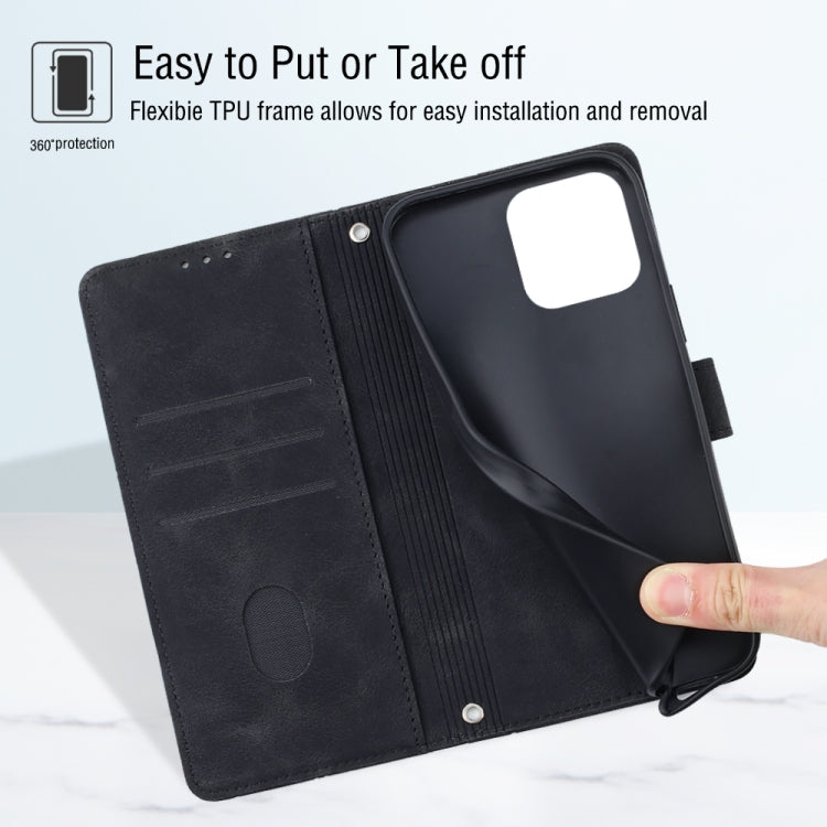 For Xiaomi Redmi 12C / 11A 4G Skin-feel Embossed Leather Phone Case