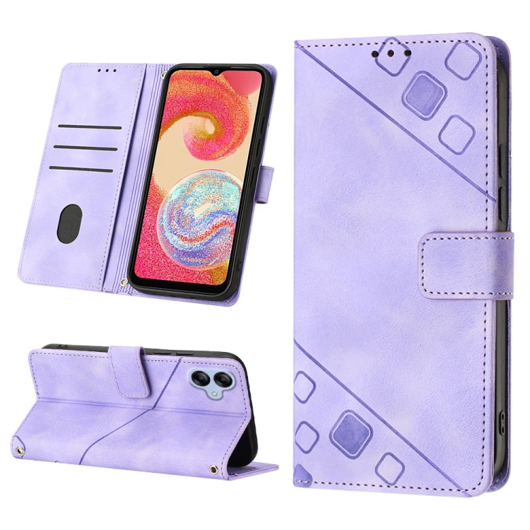 For Samsung Galaxy A04e / F04 / M04 Skin-feel Embossed Leather Phone Case