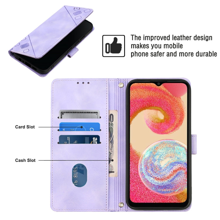 For Samsung Galaxy A04e / F04 / M04 Skin-feel Embossed Leather Phone Case
