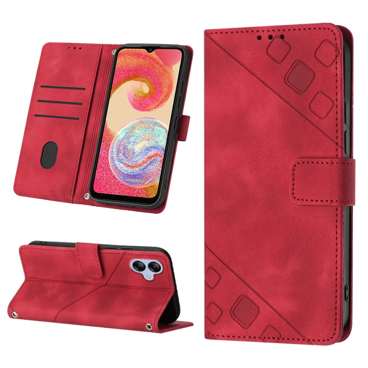 For Samsung Galaxy A04e / F04 / M04 Skin-feel Embossed Leather Phone Case