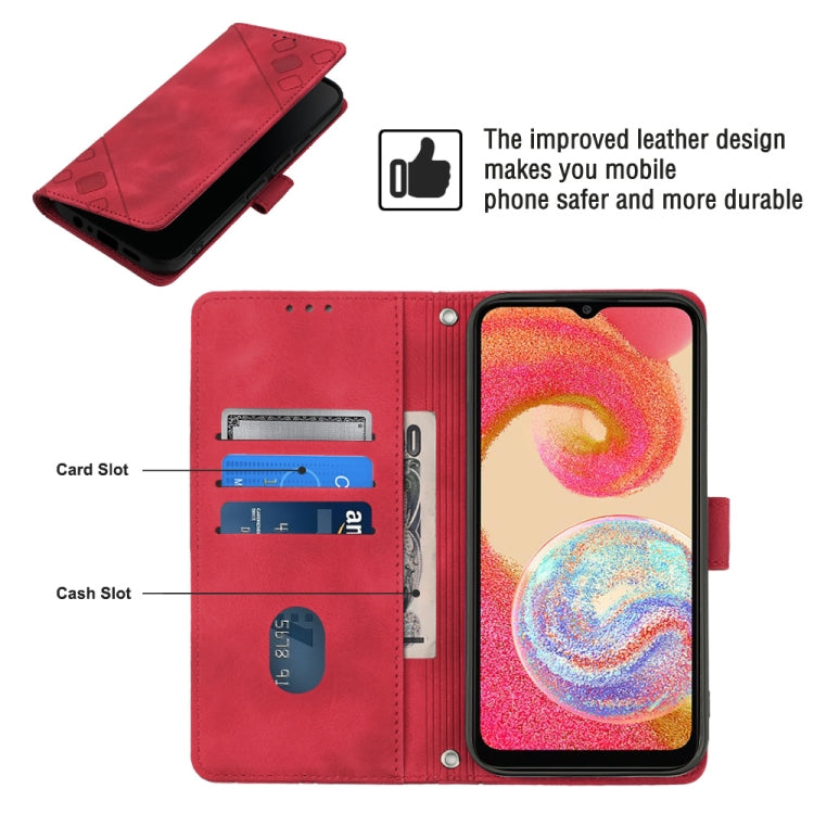For Samsung Galaxy A04e / F04 / M04 Skin-feel Embossed Leather Phone Case