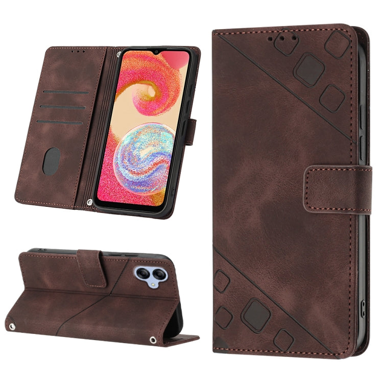 For Samsung Galaxy A04e / F04 / M04 Skin-feel Embossed Leather Phone Case