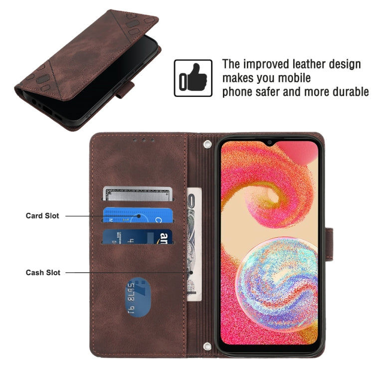 For Samsung Galaxy A04e / F04 / M04 Skin-feel Embossed Leather Phone Case