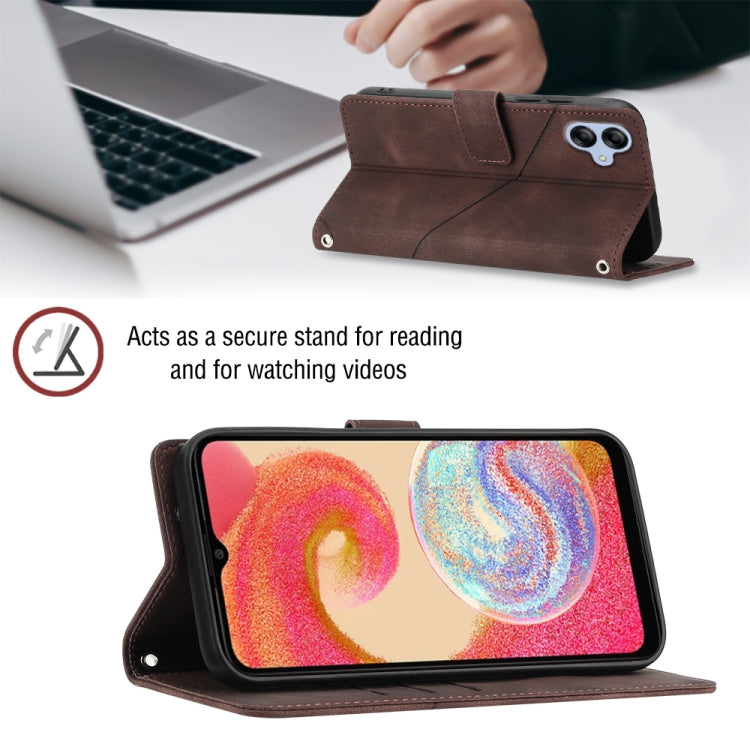 For Samsung Galaxy A04e / F04 / M04 Skin-feel Embossed Leather Phone Case