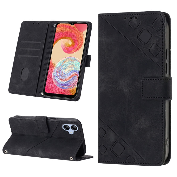 For Samsung Galaxy A04e / F04 / M04 Skin-feel Embossed Leather Phone Case