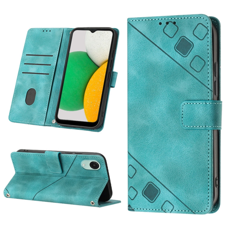 For Samsung Galaxy A04 Core Skin-feel Embossed Leather Phone Case