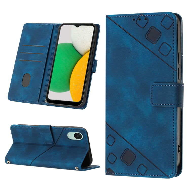 For Samsung Galaxy A04 Core Skin-feel Embossed Leather Phone Case
