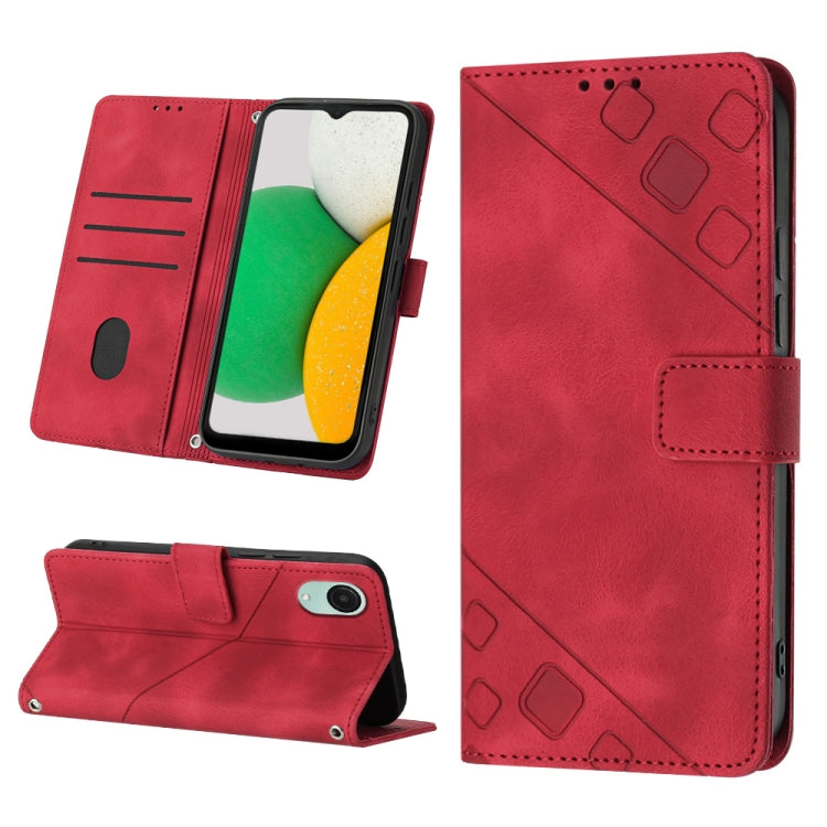 For Samsung Galaxy A04 Core Skin-feel Embossed Leather Phone Case