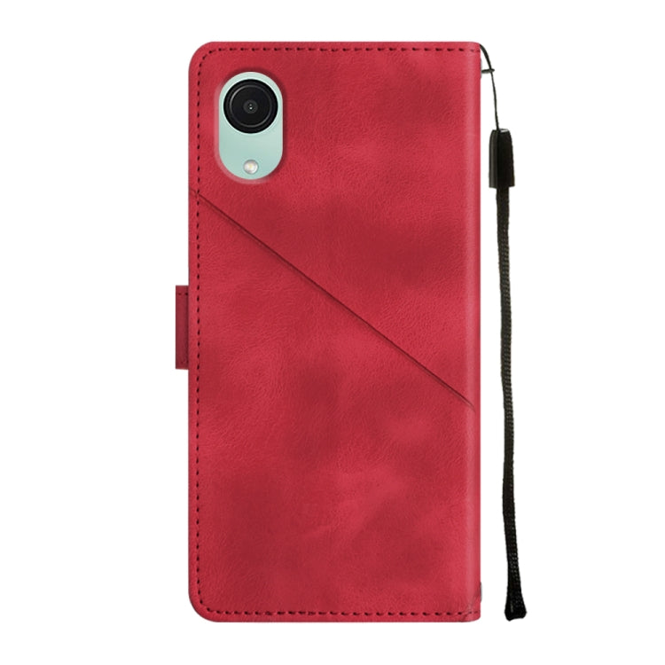 For Samsung Galaxy A04 Core Skin-feel Embossed Leather Phone Case