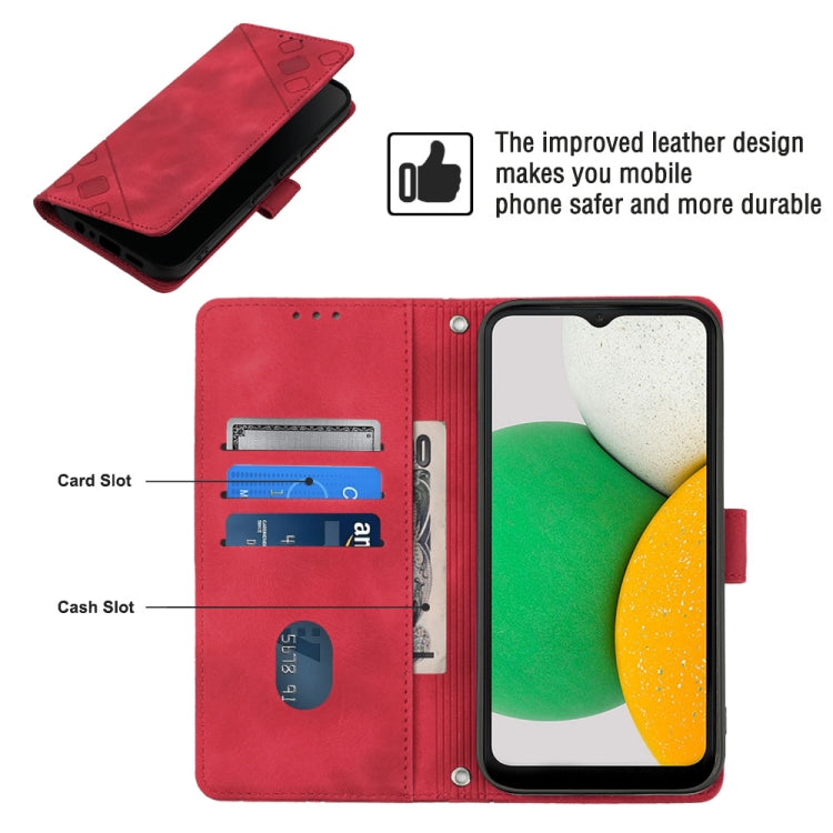 For Samsung Galaxy A04 Core Skin-feel Embossed Leather Phone Case
