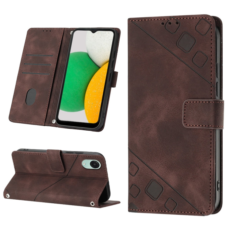 For Samsung Galaxy A04 Core Skin-feel Embossed Leather Phone Case