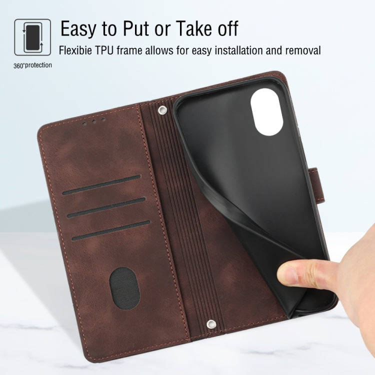 For Samsung Galaxy A04 Core Skin-feel Embossed Leather Phone Case