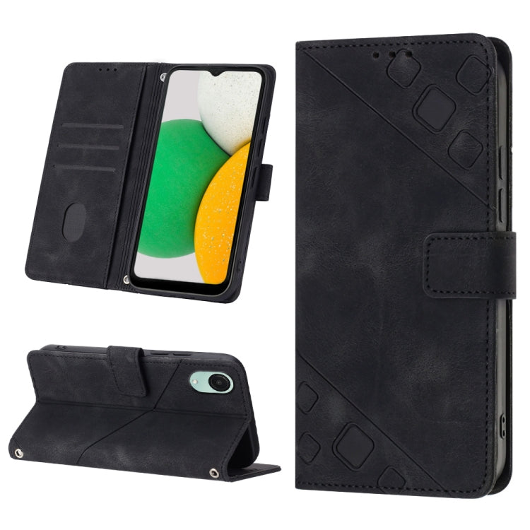 For Samsung Galaxy A04 Core Skin-feel Embossed Leather Phone Case
